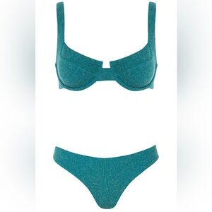 Teal Glitter Bikini Set